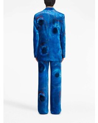 Мужской синий пиджак с принтом от Marni