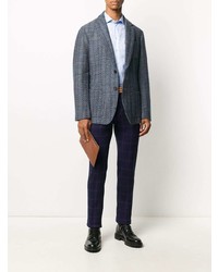 Мужской синий пиджак с принтом от Etro