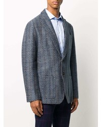 Мужской синий пиджак с принтом от Etro