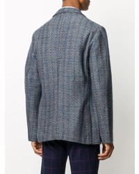 Мужской синий пиджак с принтом от Etro