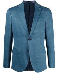 Мужской синий пиджак с узором "в ёлочку" от Etro