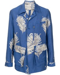 Мужской синий пиджак с цветочным принтом от Bed J.W. Ford