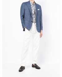 Мужской синий пиджак от Kiton