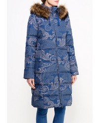 Женский синий пуховик от Baon