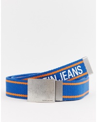Мужской синий ремень из плотной ткани от Calvin Klein Jeans