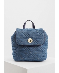 Женский синий рюкзак из плотной ткани от Emporio Armani