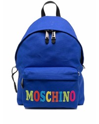 Мужской синий рюкзак из плотной ткани от Moschino