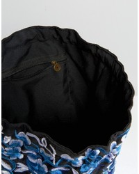 Женский синий рюкзак с вышивкой от Reclaimed Vintage