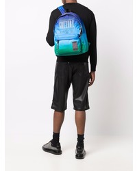 Мужской синий рюкзак с вышивкой от VERSACE JEANS COUTURE
