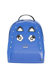 Женский синий рюкзак с принтом от Furla
