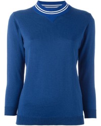 Женский синий свитер в горизонтальную полоску от Golden Goose Deluxe Brand