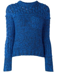 Женский синий свитер из мохера от Carven