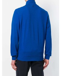 Мужской синий свитер на молнии от Canali