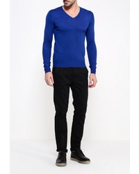 Мужской синий свитер с v-образным вырезом от Alcott