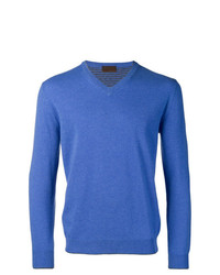 Мужской синий свитер с v-образным вырезом от Altea