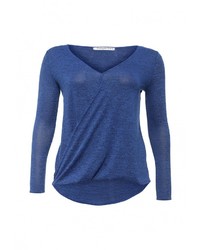 Женский синий свитер с v-образным вырезом от Amplebox Size Plus