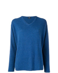 Женский синий свитер с v-образным вырезом от Aspesi