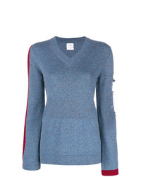 Женский синий свитер с v-образным вырезом от Barrie