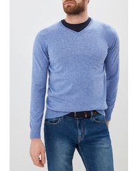 Мужской синий свитер с v-образным вырезом от Cortefiel