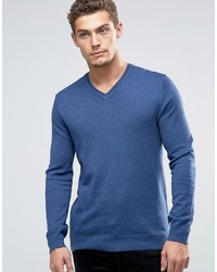 Мужской синий свитер с v-образным вырезом от Esprit