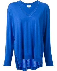 Женский синий свитер с v-образным вырезом от Kenzo