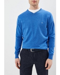 Мужской синий свитер с v-образным вырезом от la Biali