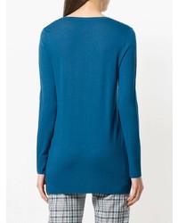 Женский синий свитер с v-образным вырезом от Sottomettimi
