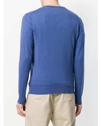 Мужской синий свитер с v-образным вырезом от Aspesi