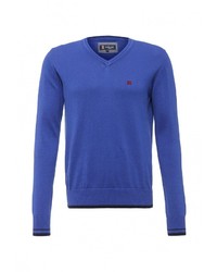 Мужской синий свитер с v-образным вырезом от Lion of Porches