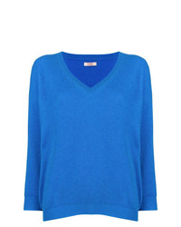 Женский синий свитер с v-образным вырезом от Liska
