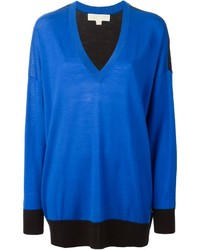 Женский синий свитер с v-образным вырезом от MICHAEL Michael Kors