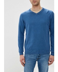 Мужской синий свитер с v-образным вырезом от Modis