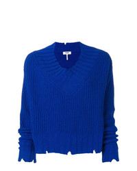 Женский синий свитер с v-образным вырезом от MSGM
