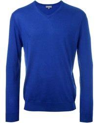 Мужской синий свитер с v-образным вырезом от N.Peal