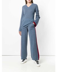 Женский синий свитер с v-образным вырезом от Barrie