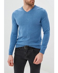 Мужской синий свитер с v-образным вырезом от O'stin