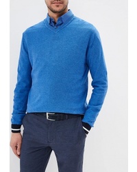 Мужской синий свитер с v-образным вырезом от O'stin