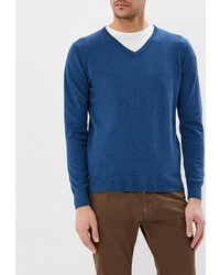 Мужской синий свитер с v-образным вырезом от OVS
