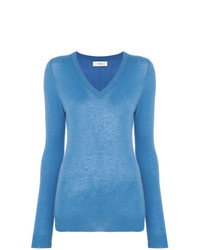 Женский синий свитер с v-образным вырезом от Pringle Of Scotland