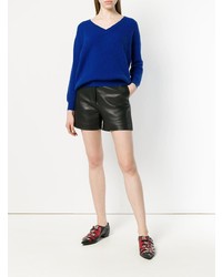 Женский синий свитер с v-образным вырезом от Liska