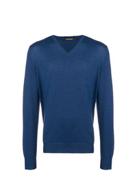 Мужской синий свитер с v-образным вырезом от Tagliatore