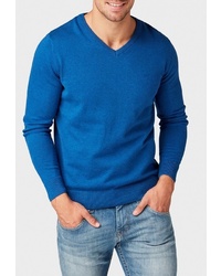 Мужской синий свитер с v-образным вырезом от Tom Tailor