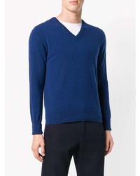 Мужской синий свитер с v-образным вырезом от Ballantyne