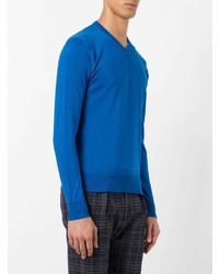 Мужской синий свитер с v-образным вырезом от Ballantyne