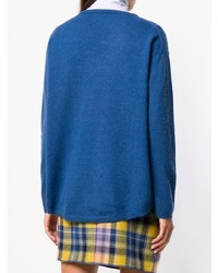 Женский синий свитер с v-образным вырезом от Aspesi