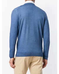 Мужской синий свитер с v-образным вырезом от Drumohr