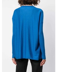 Женский синий свитер с v-образным вырезом от Snobby Sheep