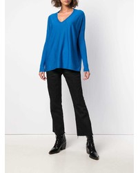 Женский синий свитер с v-образным вырезом от Snobby Sheep