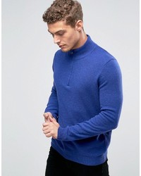 Мужской синий свитер с воротником на молнии от Benetton