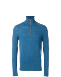 Мужской синий свитер с воротником на молнии от Burberry